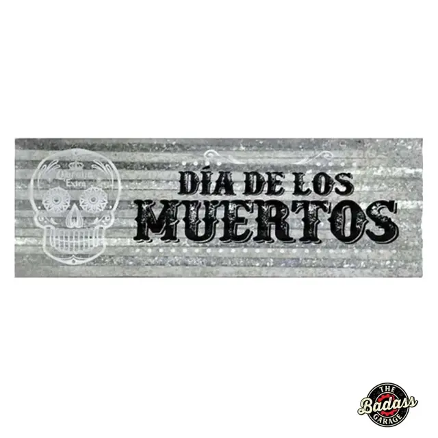 Corona Dia De Los Muertos Corrugated Tin Sign