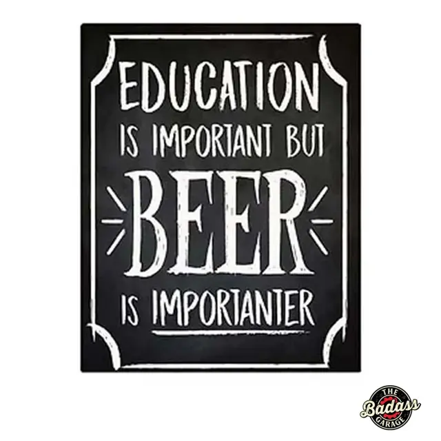 Beer Is Importanter Flat Rectangle Tin Sign
