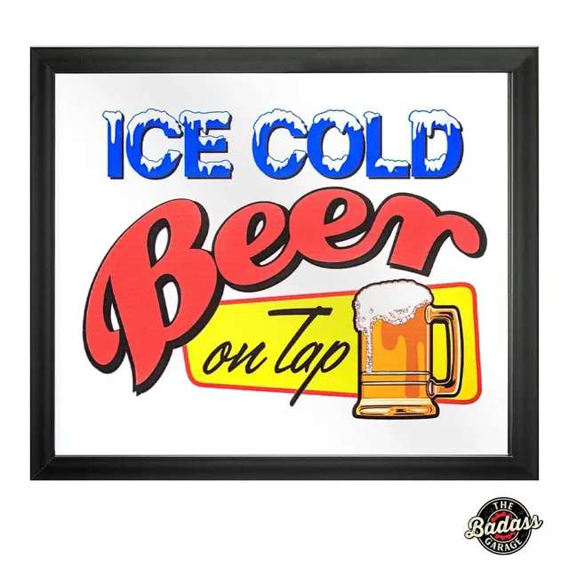 Ice Cold Beer Screenprinted Mirror
