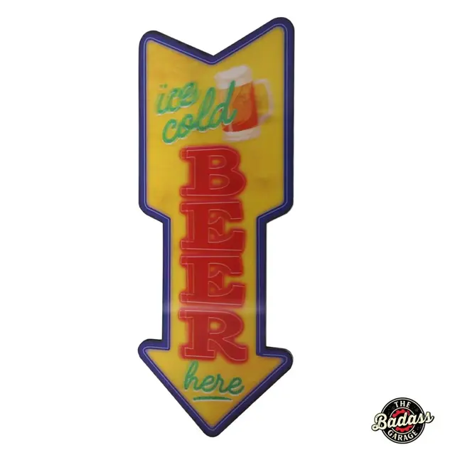 Ice Cold Beer Here Lenticular MDF Sign