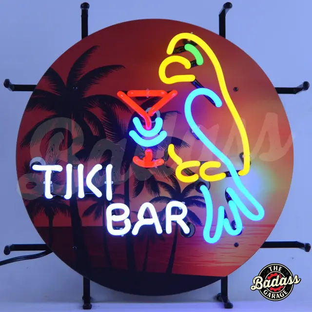 Tiki Bar Junior Neon Sign With Backing