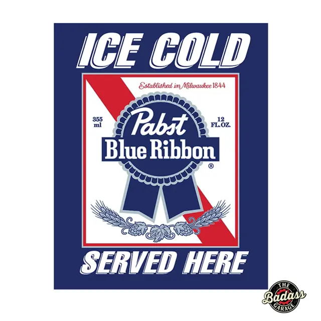 Ice Cold Pabst Blue Ribbon 12" Metal Sign