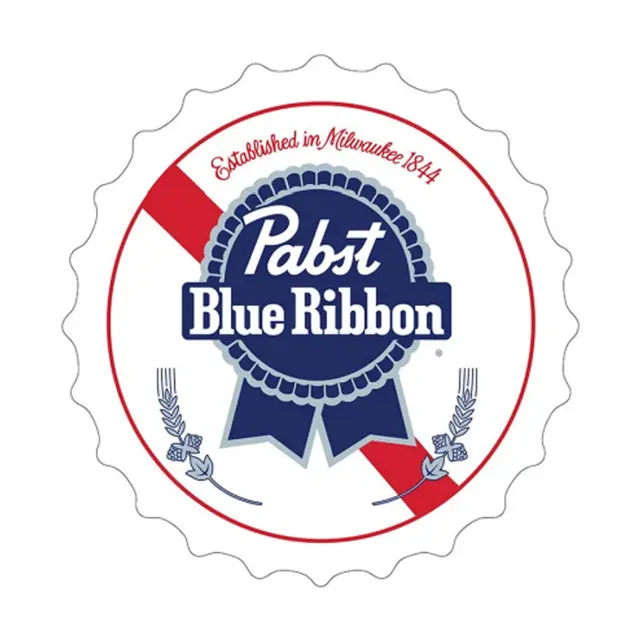 Pabst Blue Ribbon Scalloped Edge Metal Sign