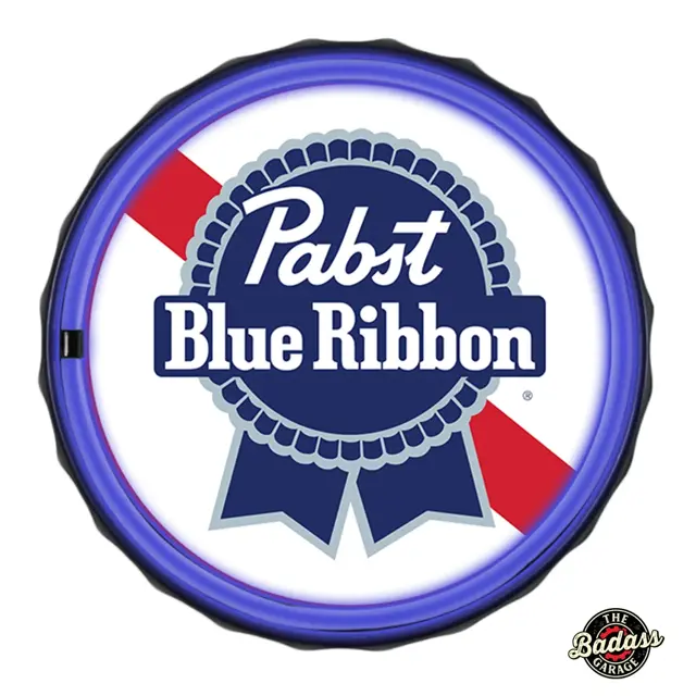 Pabst Blue Ribbon Logo 12" Round LED Neon Rope Bar Sign