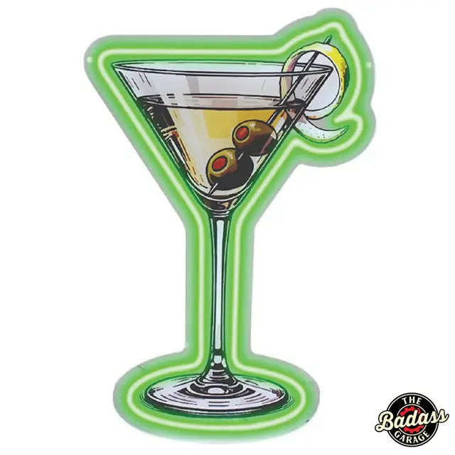 Martini With Olives Shaped LED Wall Plaque