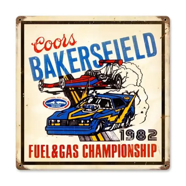 Bakersfield Coors Beer Rectangle Steel Sign 12"x12"