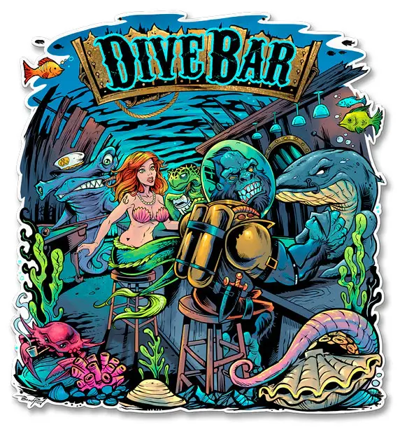 Dive Bar Plasma Cut Steel Sign 16"x14"
