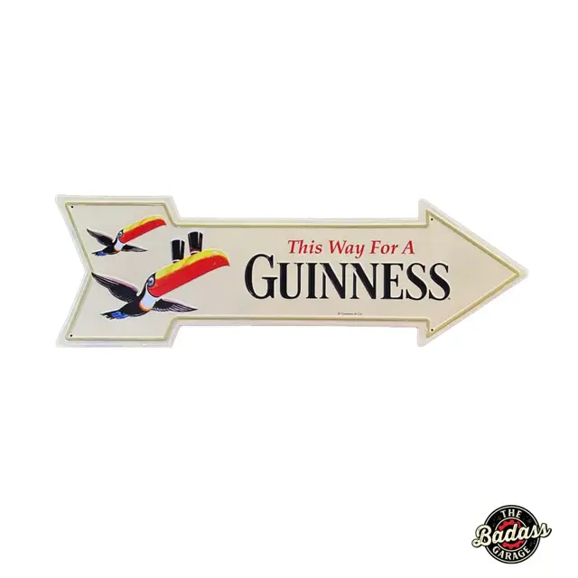 Guinness 27" Embossed Tin Arrow Sign
