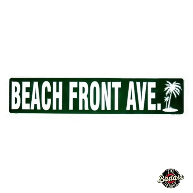 Beach Front Ave Patio Tiki 24" Embossed Aluminum Street Sign