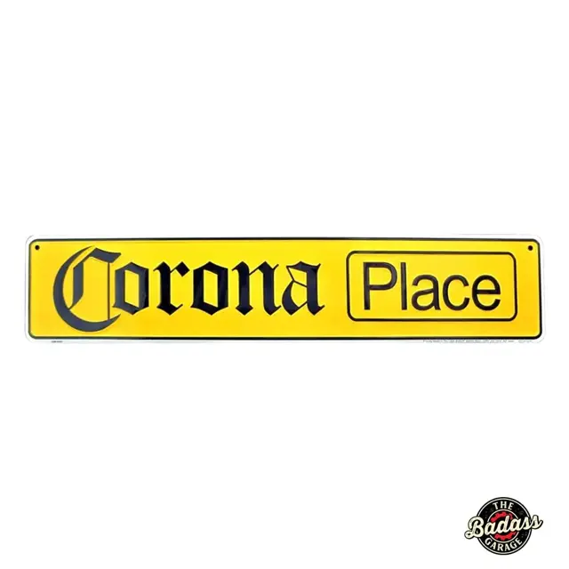 Corona Place Bar Room 24" Embossed Aluminium Street Sign
