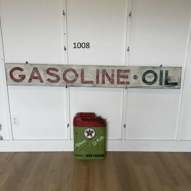 Gasoline / Oil Hand Painted Wood Sign