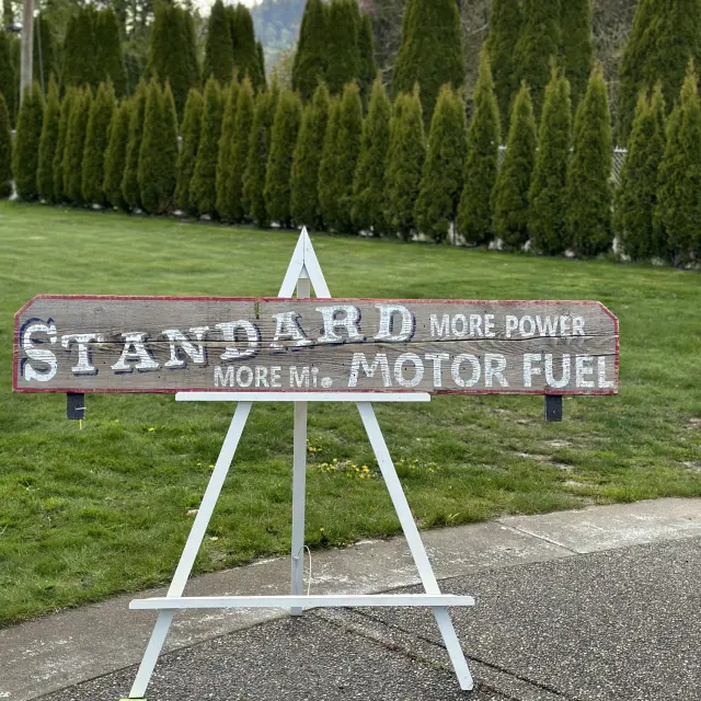 Standard Motor Oil Hand Painted Wood Sign