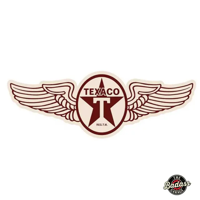 Texaco Wings Shaped and Embossed Metal Sign