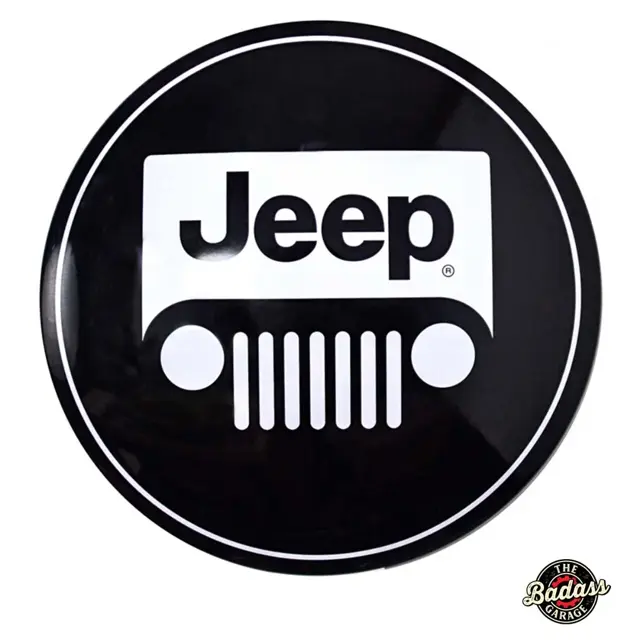 Jeep Black Domed Metal Sign