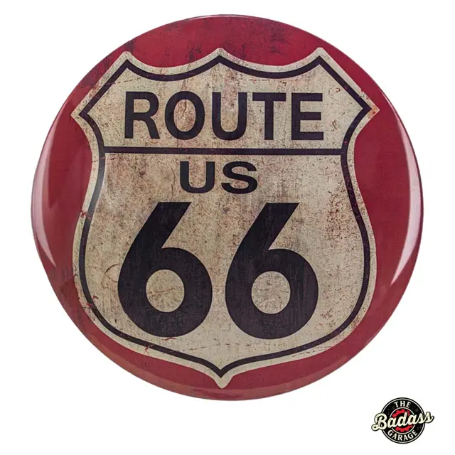 Photo of the Route 66 Rustic Domed Metal Sign