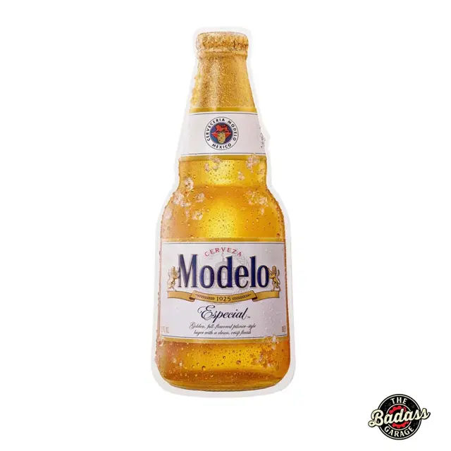 Modelo Bottle Shaped and Embossed Metal Sign