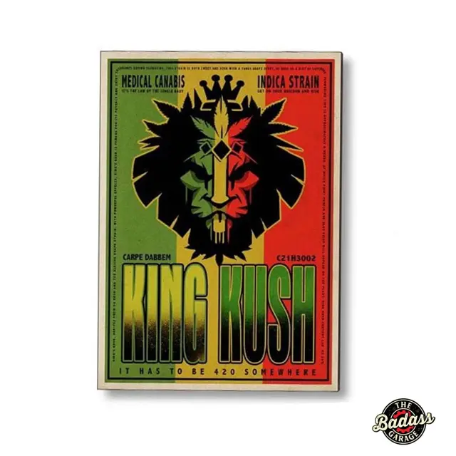 King Kush Flat Rectangle Tin Sign