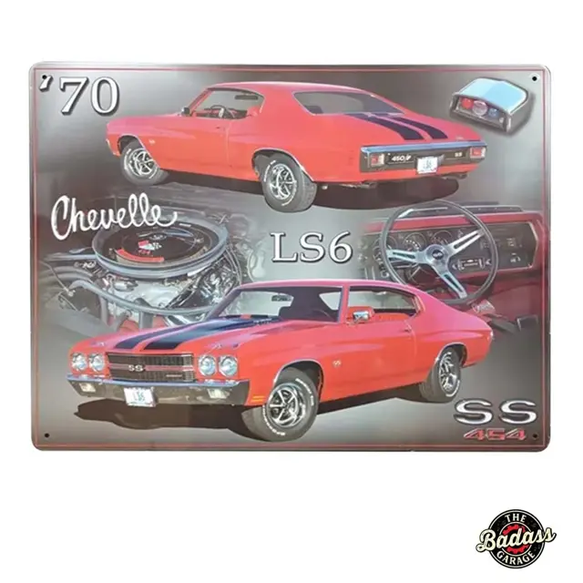 1970 Chevelle LS SS 454 Flat Rectangle Tin Sign