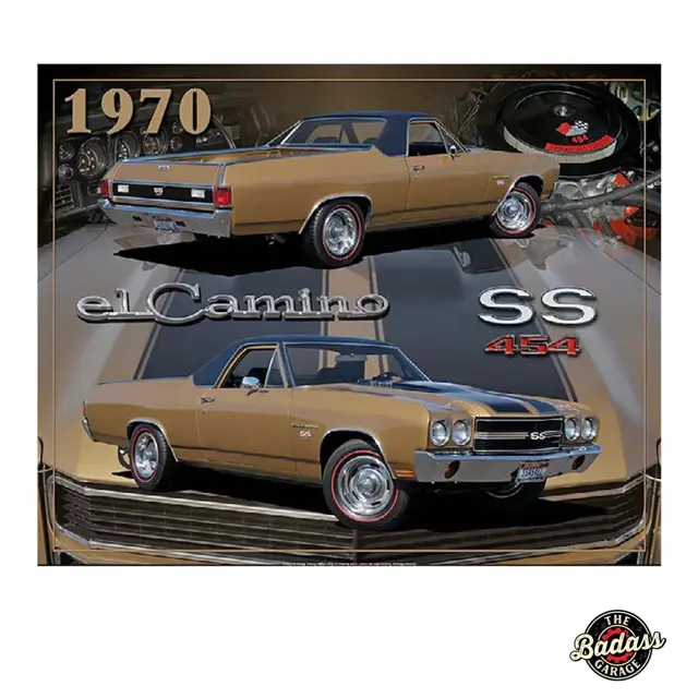 1970 El Camino SS Flat Rectangle Tin Sign