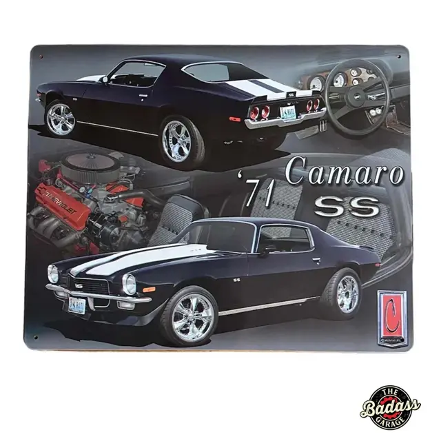 1971 Camaro SS Flat Rectangle Tin Sign