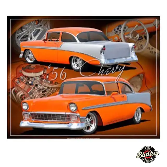 1956 Chevy Flat Rectangle Tin Sign