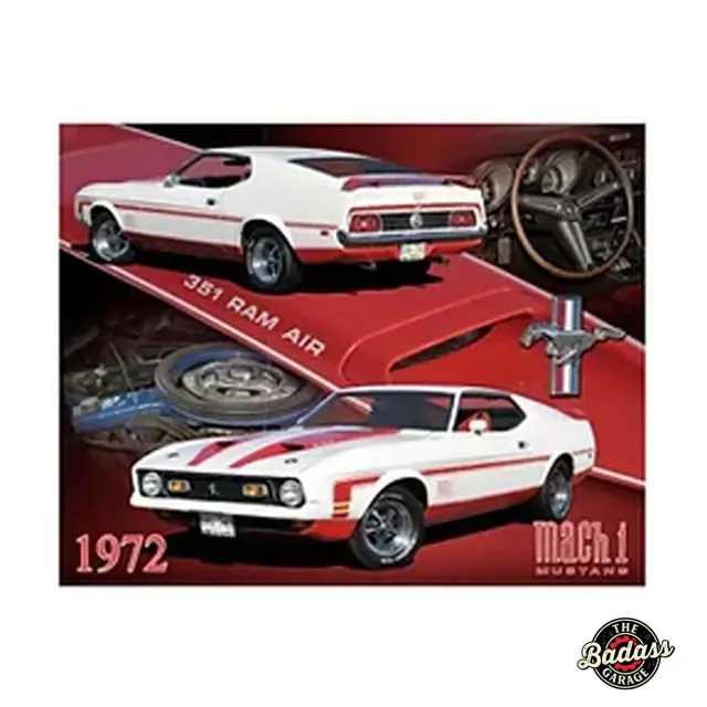 1972 Mach 1 Mustang Flat Rectangle Tin Sign
