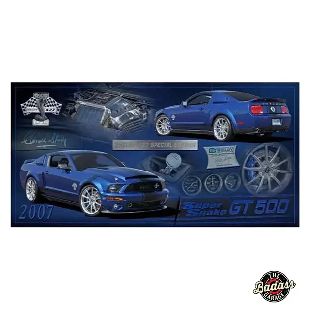 Shelby Super Snake Gt 500 Flat Rectangle Tin Sign