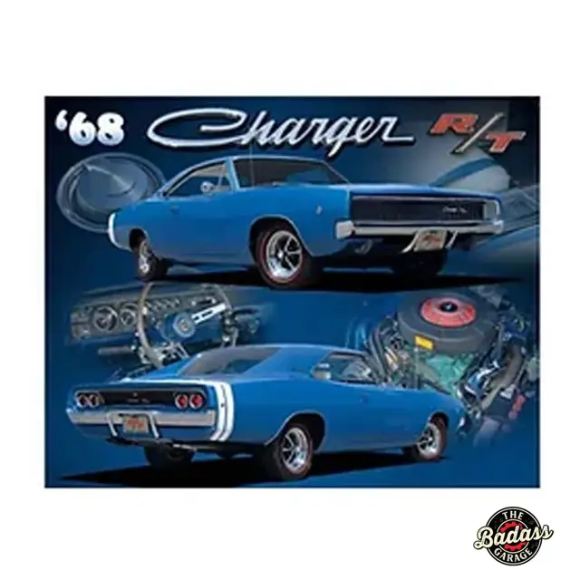 1968 Charger Flat Rectangle Tin Sign