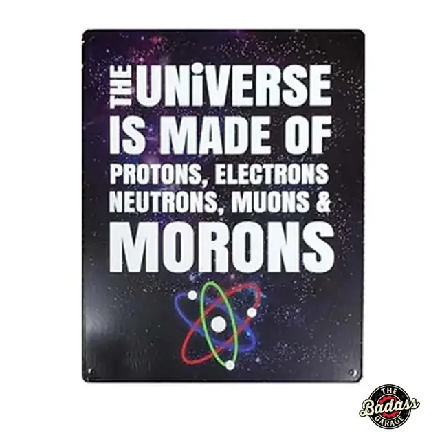 Morons Flat Rectangle Tin Sign