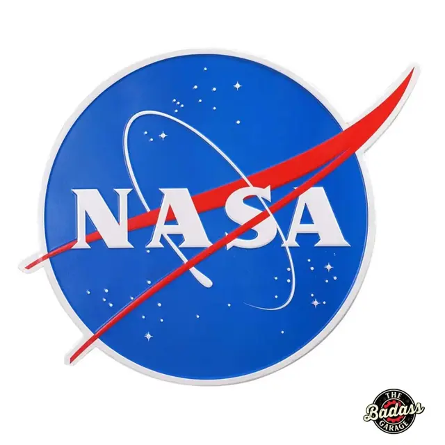 Nasa "Meatball" Logo Shaped and Embossed Metal Sign