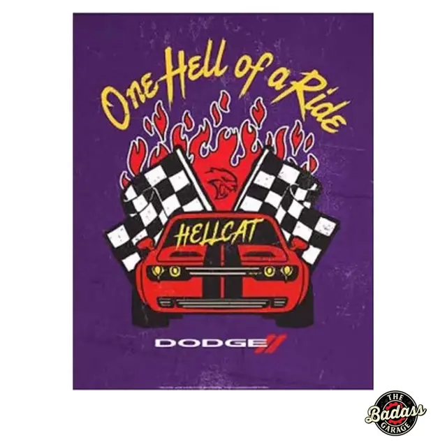 Dodge Hellcat Flat Rectangle Tin Sign
