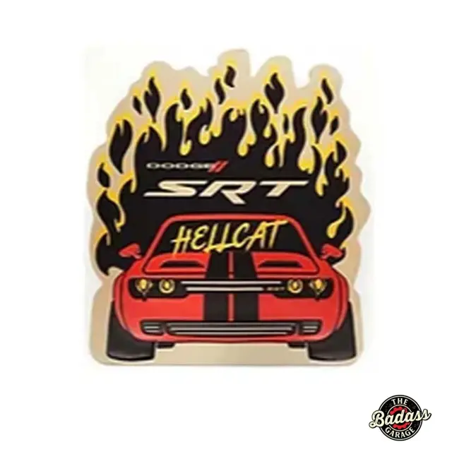 Dodge Hellcat Shaped and Embossed Metal Sign