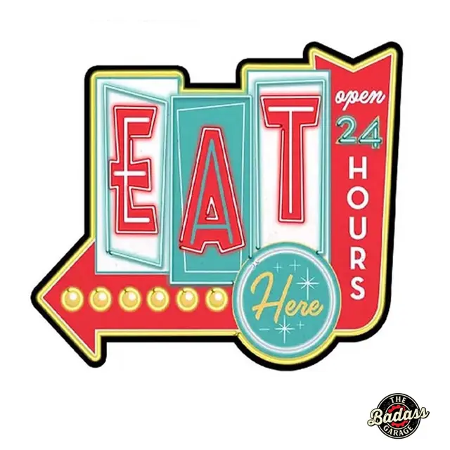 Eat Here Lenticular MDF Sign
