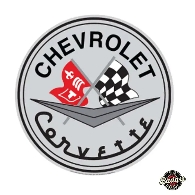 Chevy Corvette Round Metal Sign