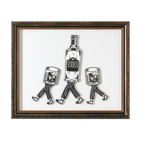 Leggy Beverage Printed Glass Framed Wall Decor