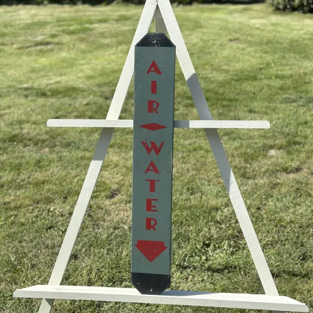 Gray Air & Water Hand Painted Wood Sign
