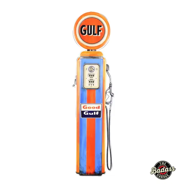 Gulf Oil 41" Gas Pump Embossed Metal Sign