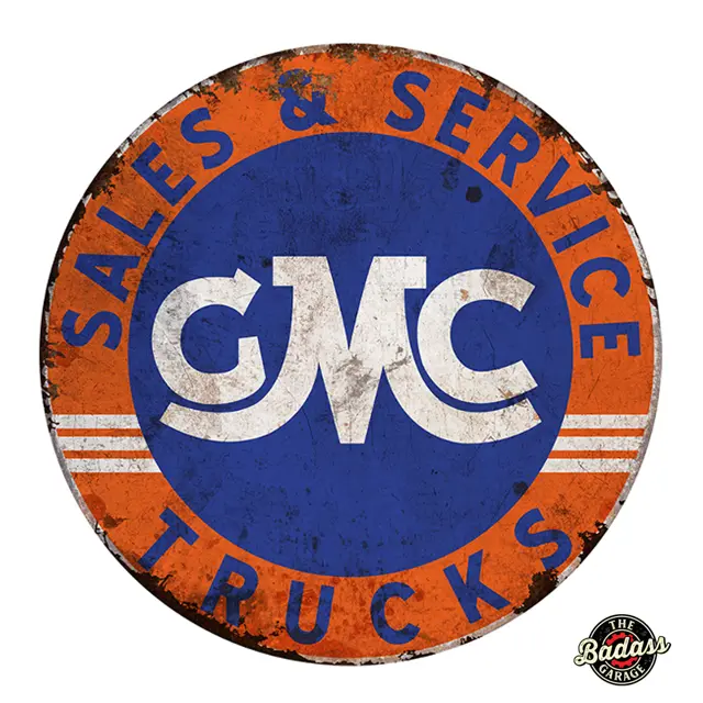 GMC Trucks Sales & Service 30" Metal Sign