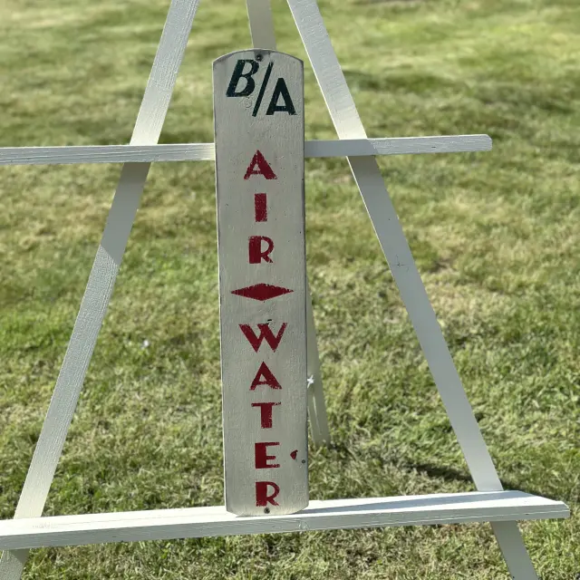 B/A Air Water Hand Painted Wood Sign