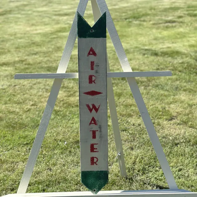 Air Water Arrow Hand Painted Wood Sign