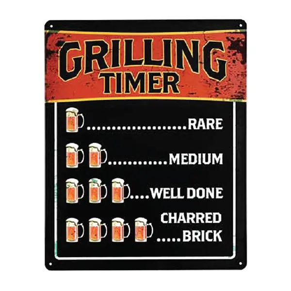 Grilling Time Flat Rectangle Tin Sign