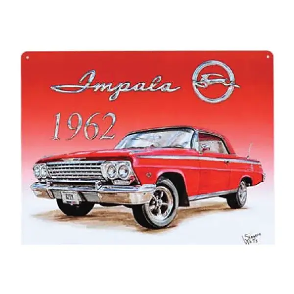 1962 Chevy Impala Flat Rectangle Tin Sign