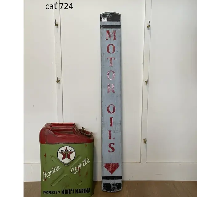 Motor Oils Vertical Hand Painted Wood Sign
