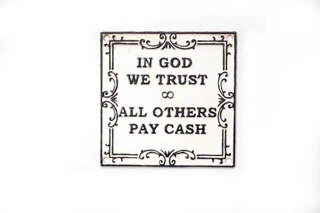 In God We Trust Cast Iron Plaque