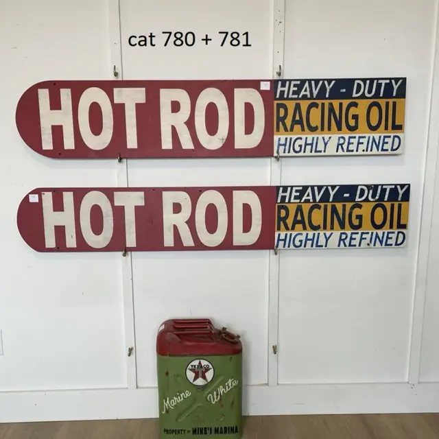 Hot Rod Racing Oil Hand Painted Wood Sign