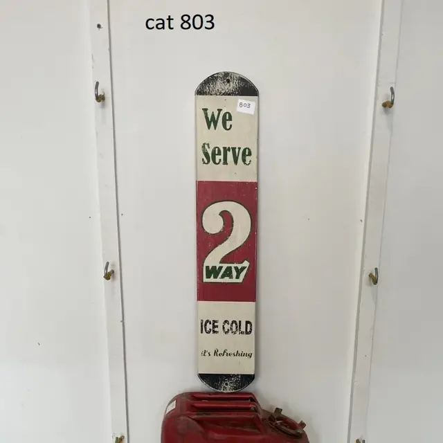 2 Way Soda Door Push Hand Painted Wood Sign