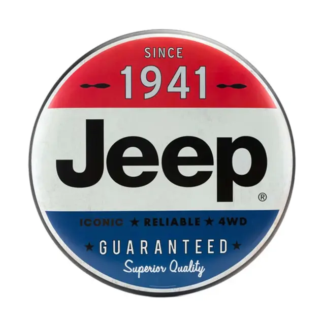 Jeep Superior Quality Round Metal Button Sign Large