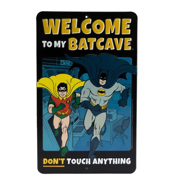 Batman "Welcome To My Batcave" Embossed Metal Sign