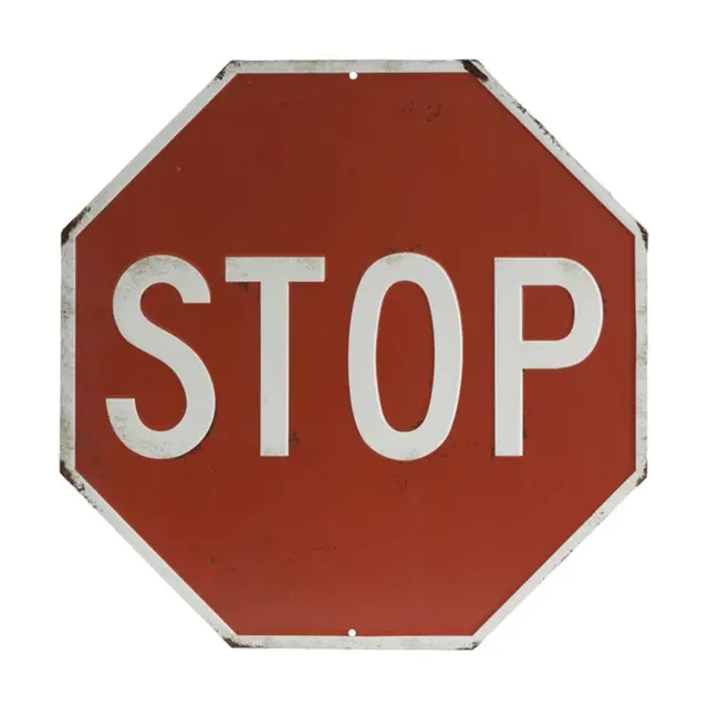 Stop Sign Embossed Tin Sign