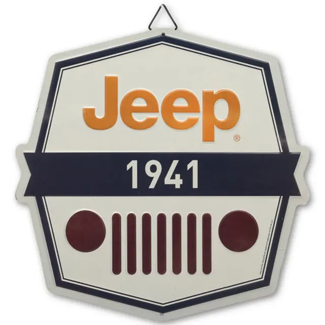 Jeep Grille 12" Shaped And Embossed Metal Sign